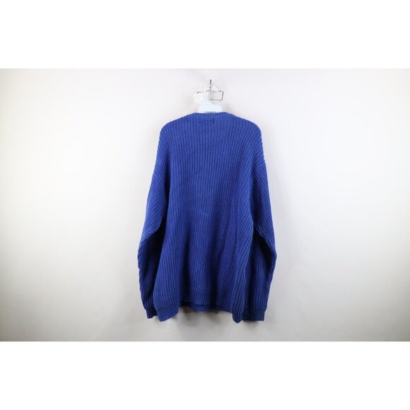 Vintage 90s Eddie Bauer Mens Large Tall Heavyweight Cotton Ribbed Knit Sweater - Picture 12 of 14